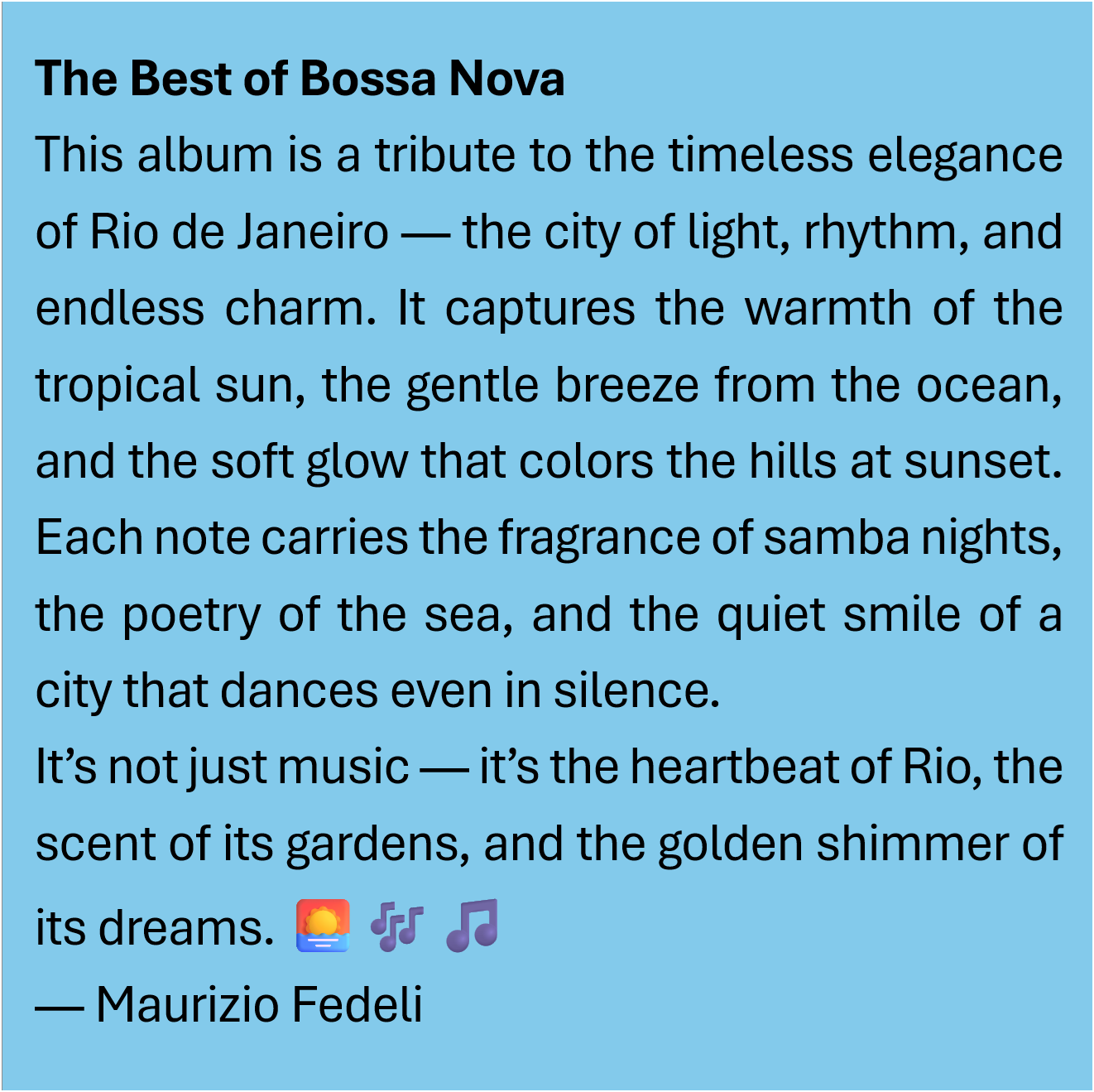 Bossa Nova Lyrics