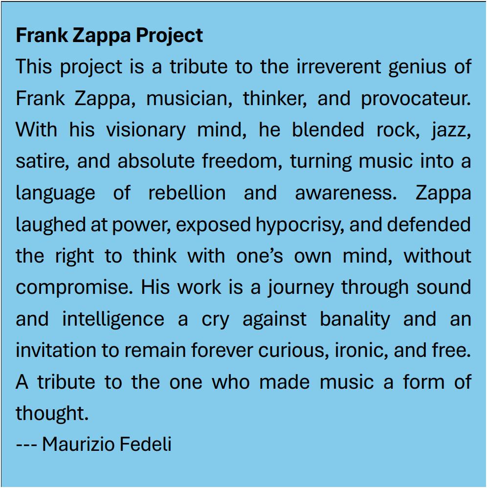 Zappa Project Lyrics